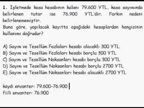 Kpss Muhasebe Sorulari Ve Cozumleri Anlatimli Muhasebe Dersleri Youtube