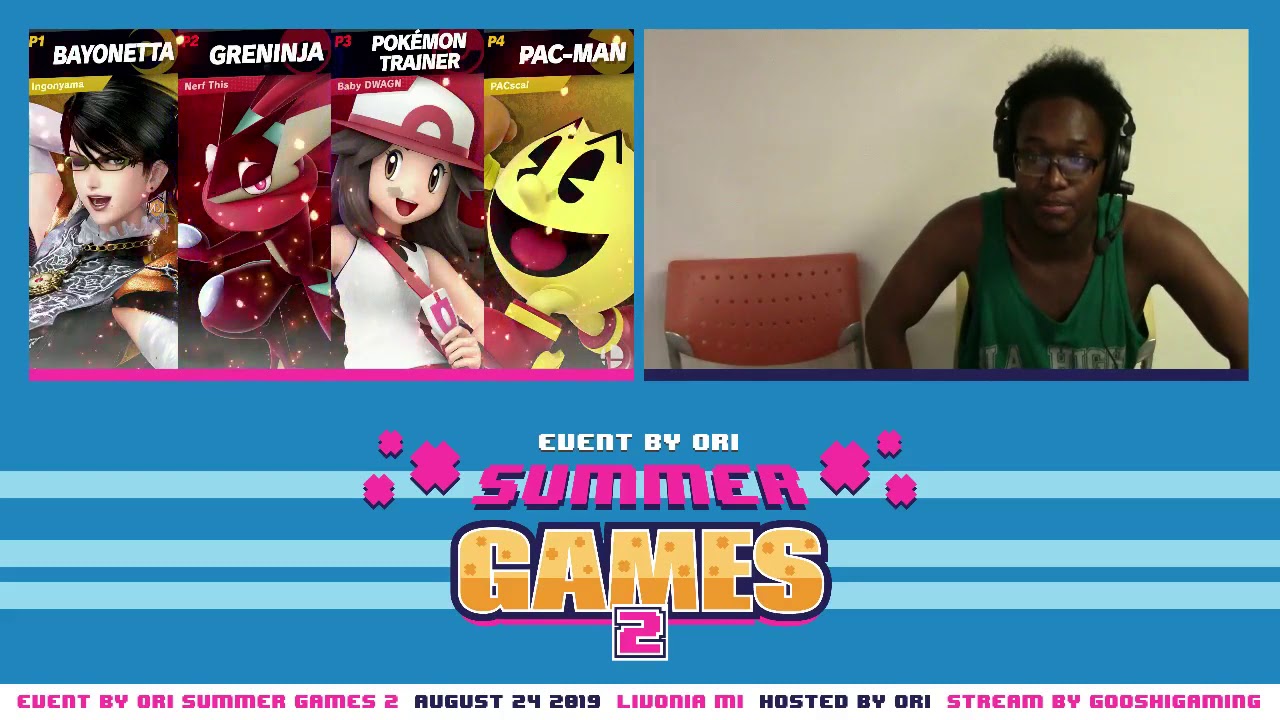 Summer Games 2: Gooshi | Nen + PC3X (Bayo/Pac-Man) vs Adorable Knight + Shadow (Greninja/Trainer)
