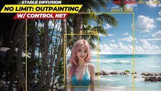 How to do Outpainting without size limits in A1111 Img2Img with ControlNet [Generative Fill w SD]!