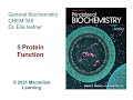 Chapter 5 - Protein Function (Sections 5.1 & 5.2)