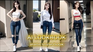 [4K Ai Art] Jeans Style Lookbook, 청바지 스타일 북