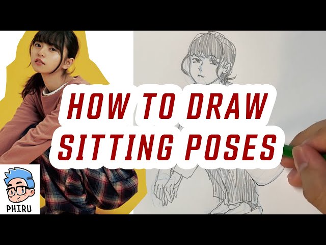 How to Draw Anime Sitting Poses with Guidelines (12 different