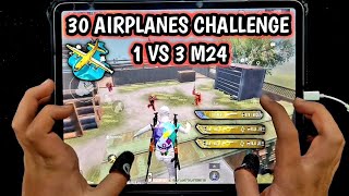 WIN AND GET 30 AIRPLANES ✈️ CHALLENGE💥1 VS 3 M24 | PUBG MOBILE