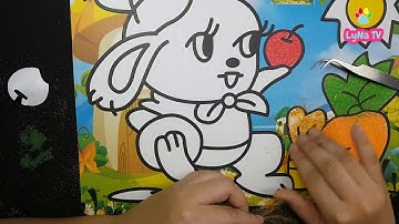 Sand picture | Draw rabbit and carrot | Vẽ tranh cát con thỏ và củ cà rốt