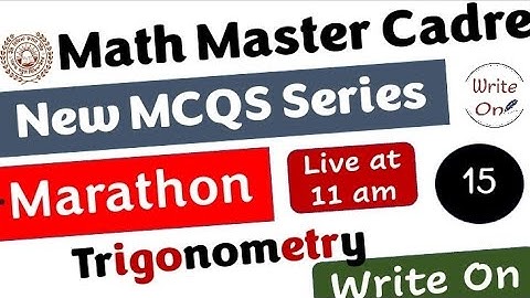 Math Master Cadre | Trigonometry | Most Important MCQs | Ch - 02 | New Classes |Deeply Explained