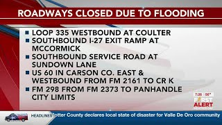 VIDEO: Flooding shuts down some Amarillo roads Thursday morning