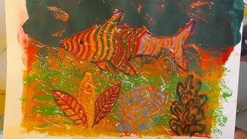 6. Creating a collage with the stencils and adding detail to prints