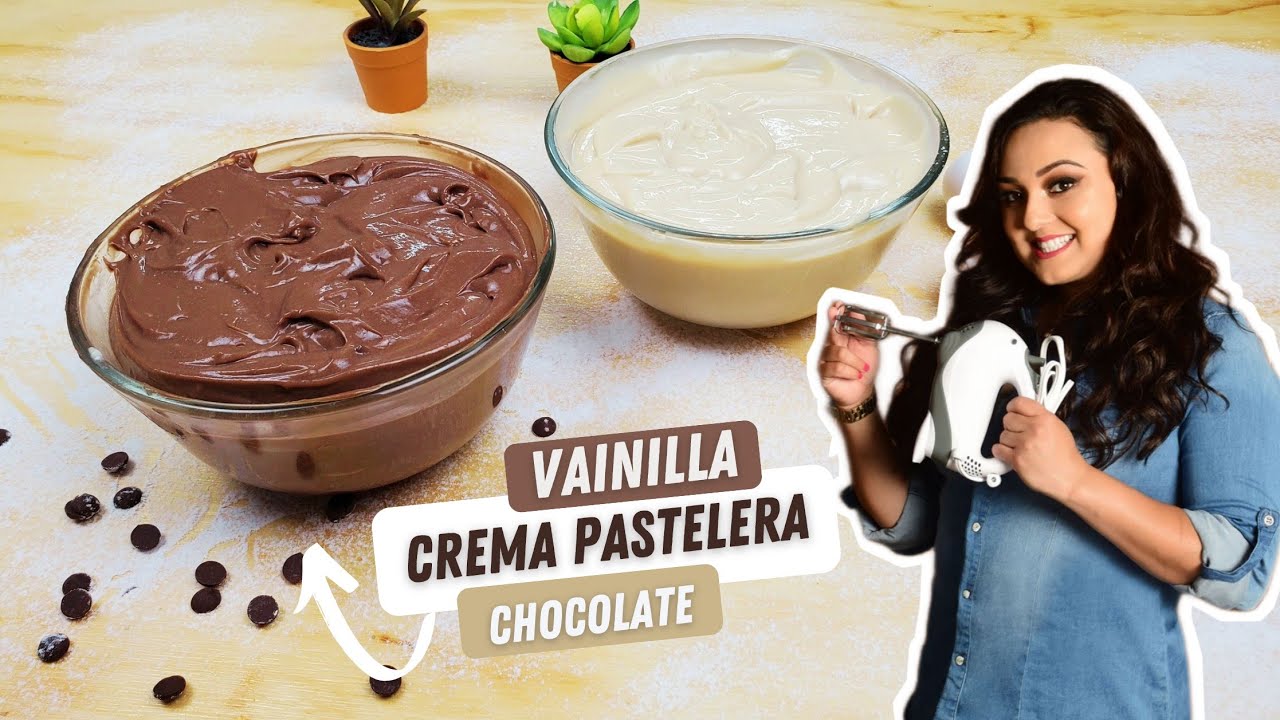 🍮 Como hacer CREMA PASTELERA casera de vainilla y chocolate🍫