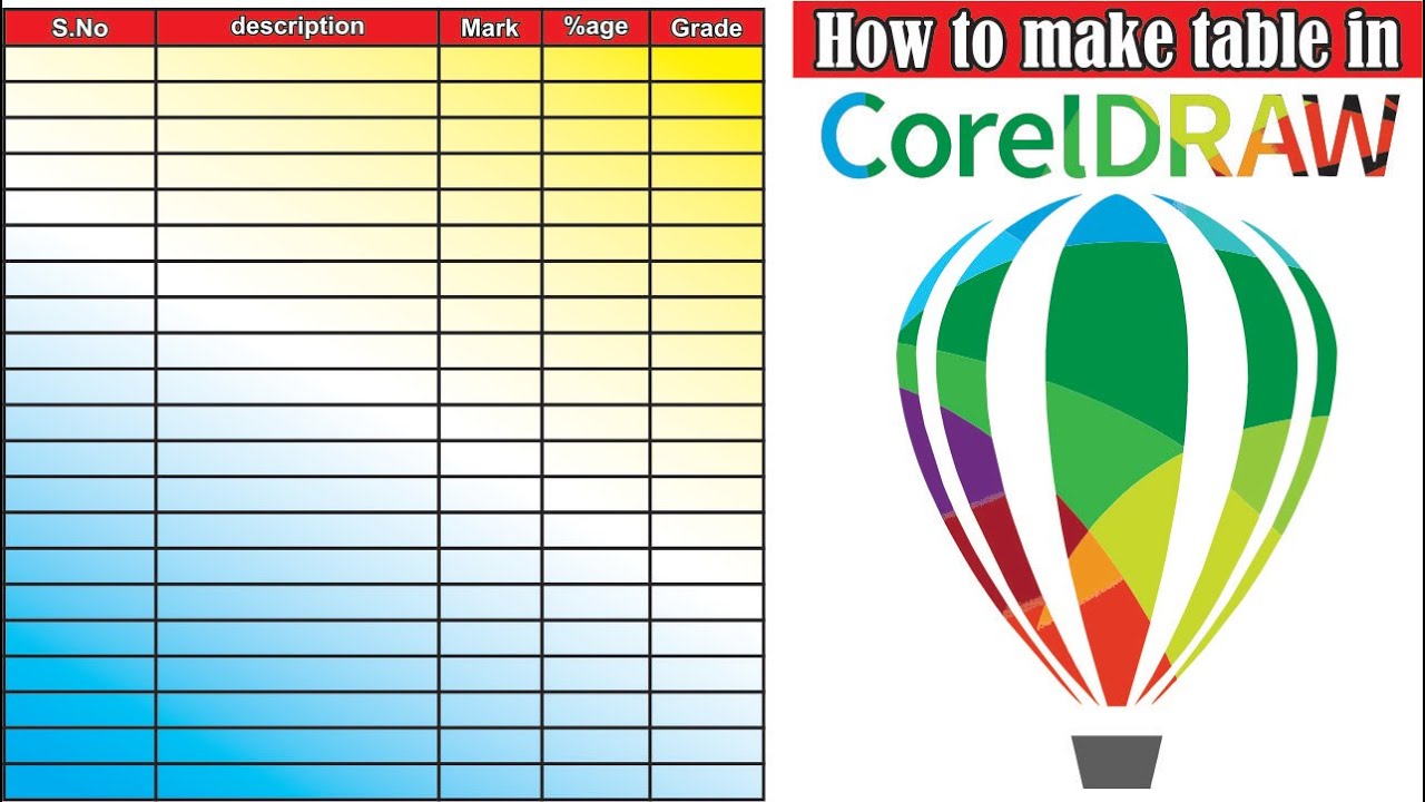 Coreldraw Complete Tutorial | How To Make Table In Coreldraw |