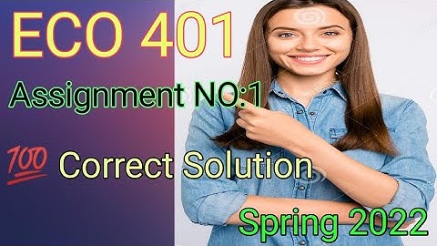 ECO 401 assignment 1 spring solution 2022| Eco 401 assignment solution| ECO 401 assignment 1  2022