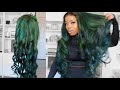 2- Step Easy DIY Lace Wig Tutorial || MERMAID GREEN 😍 | Alipearl