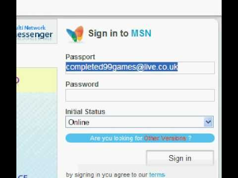 login with msn without the program