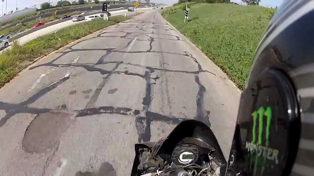 2003 Kawasaki ZX-6R (636) freeway on ramp acceleration - YouTube