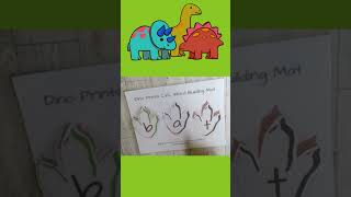 Word Building Dinosaur Footprint Theme CVC Word Building Mat #preschoolactivities #alphabet