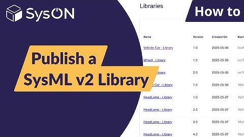 How to Publish a SysML v2 Library | SysON