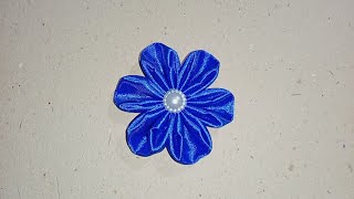 Blue Satin Ribbon Flower designs