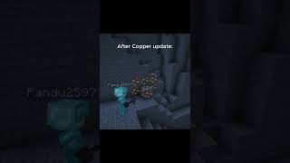Before &amp; After Copper Update… Still Useless 😂⛏️ #minecraft #funny