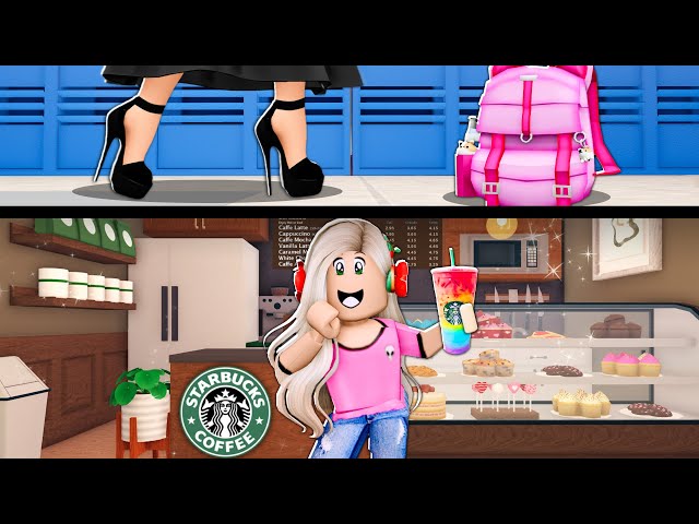 I Built A TINY STARBUCKS And HID IT From My STRICT TEACHER! (Roblox) class=