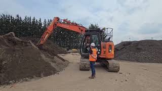 Katherine Fletcher MP using an Excavator at Fox Group and Monks Training