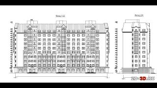 Готовый проект 10-ти этажного 81-квартирного жилого дома в .dwg AutoCAD с расчётами