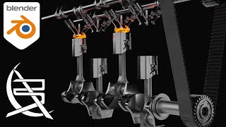 4 cylinder Engine | BLENDER  animation |