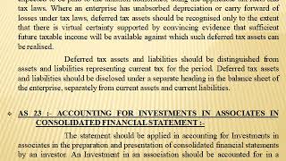 ACCOUNTING STANDARDS AS 21 TO AS 23