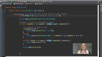 44) Summary of bar chart and how to sum an arrays values | Java with Ali