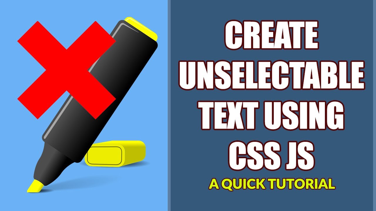 How To Make Unselectable Text In HTML - YouTube