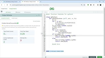 GEEKS FOR GEEKS WEEKLY CONTEST - 126 ALL SOLUTION || 1 SOLUTION || PYTHON || JAVA || C++ || C