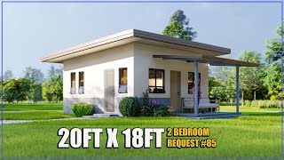 20FT X 18FT 2 BEDROOM SIMPLE HOUSE DESIGN (REQUEST #85)