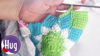 【編み物教室】チュニジアの編み方を使ってテーブルマットを作る方法