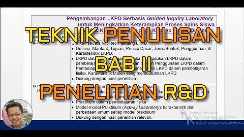 PENELITIAN R&D - TEKNIK PENULISAN BAB II KAJIAN TEORI skripsi tesis disertasi