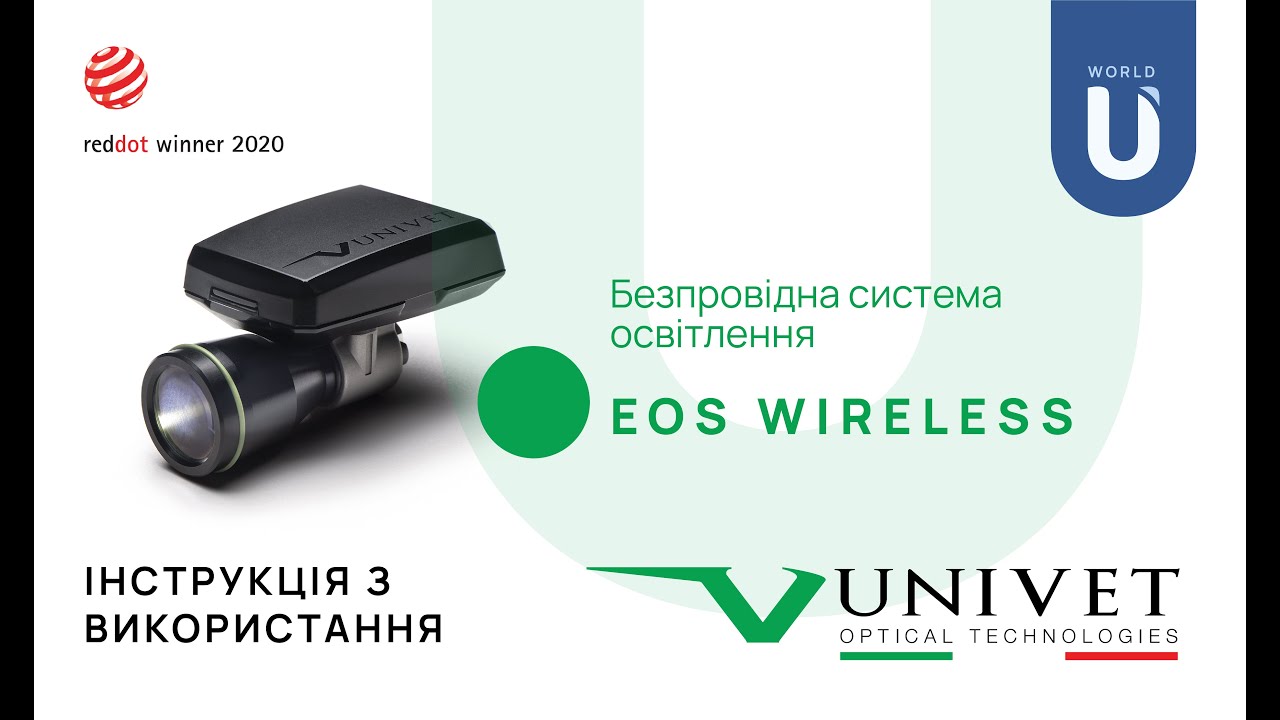 Інструкція з правильного використання безпровідного освітлення EOS Wireless від Univet