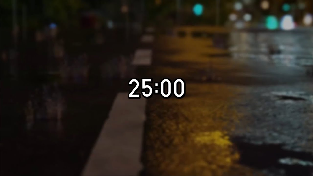 25 Minute Timer with Rain Sounds - Countdown Timer - YouTube