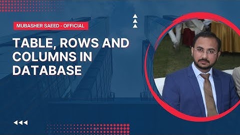 What is Table, Rows and Columns in database (DBMS) in Urdu | Hindi