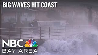 Huge waves hit Bay Area coastline for another day
