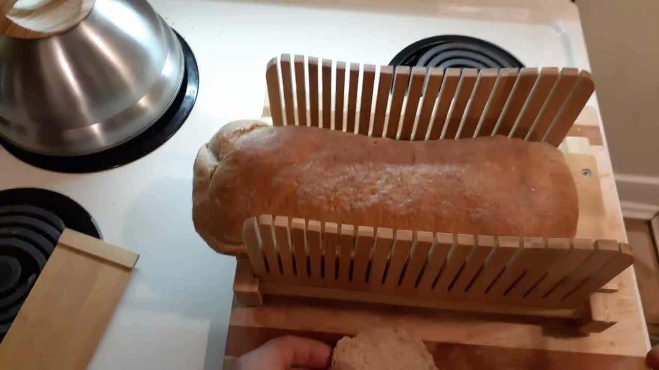 Dbtech Wood Bread Slicer for Homemade Bread, Compact & Foldable