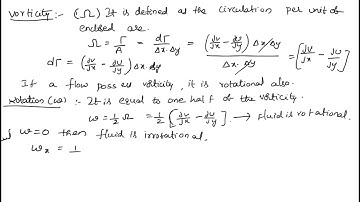 derivation of vorticity & rotational & irrorational flow