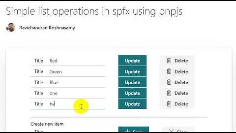Simple list operations in SPFx using PnPjs