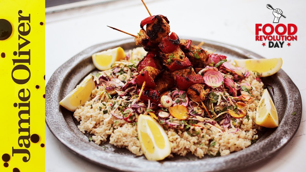 Jamie’s Tandoori Chicken Kebabs | #FoodRevolutionDay | Jamie Oliver