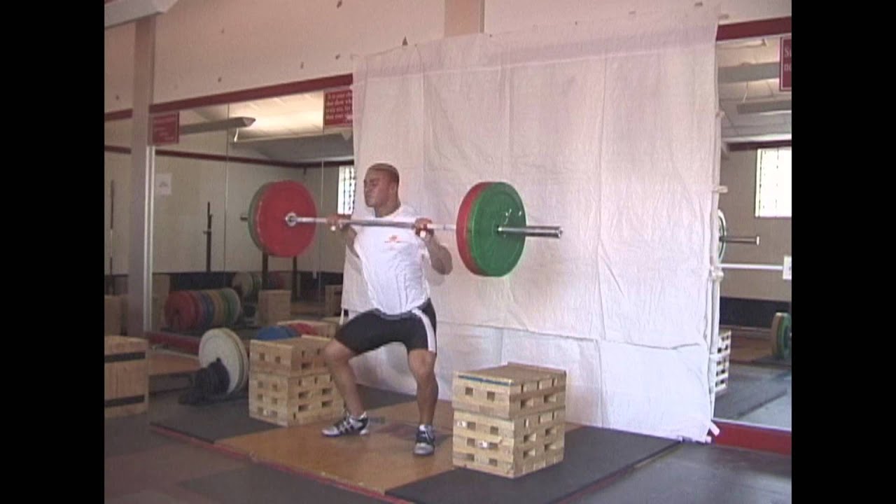 Olympic Weightlifting Clean technique off blocks (high) YouTube