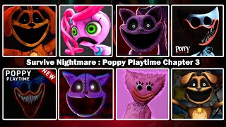 All Roblox Survive Nightmare Poppy Playtime Chapter 3 Cutscene and Jumpscare (Multiplayer)