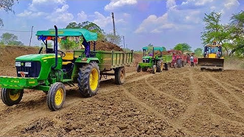 JCB 3dx Backhoe Loading Mud in Mahindra yuvo tractor JCB 3dx khudai video #jcb#jcb3dx. #tractorstunt