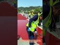 Applying anti-slip colored road coating (Satisfying process!)