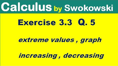 Calculus by Swokowski Exercise 3.3 Q 5. extrema, increasing/decreasing and graph of function.