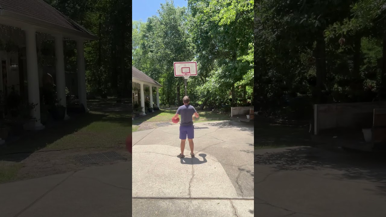 Bounce in 1 ball and shoot the other ball between the legs trick shot 