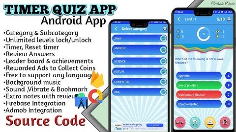 How to Create Quiz App with Sub-Category wise & Timer in android studio