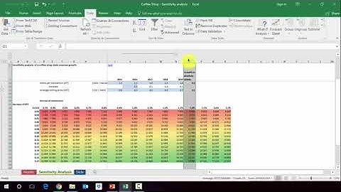 How to conduct sensitivity analysis in Excel during consulting project - simulation with 2 variables