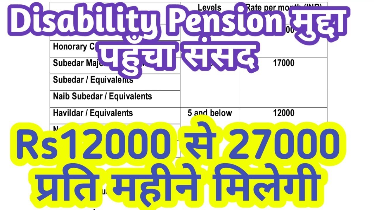 Indian Army Disability Pension Chart