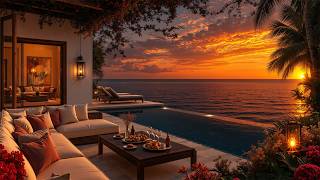 Seaside Sunset Smooth Jazz Ambience | Warm Jazz Melodies In Luxury Retreat For Peace & Stress Rel...